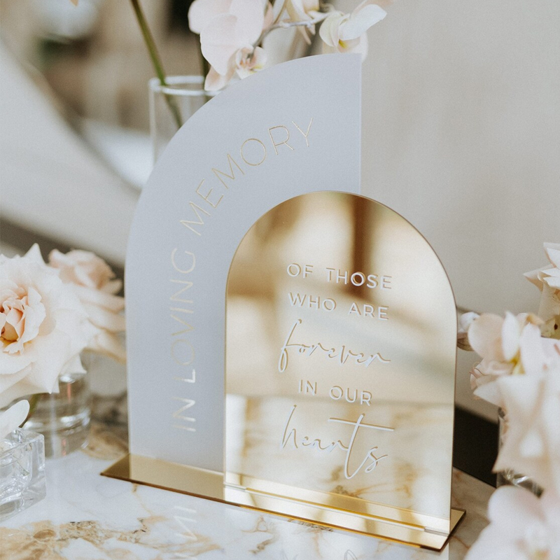 Table Number Gold - Dalam tanda memori Loving, tanda Memorial