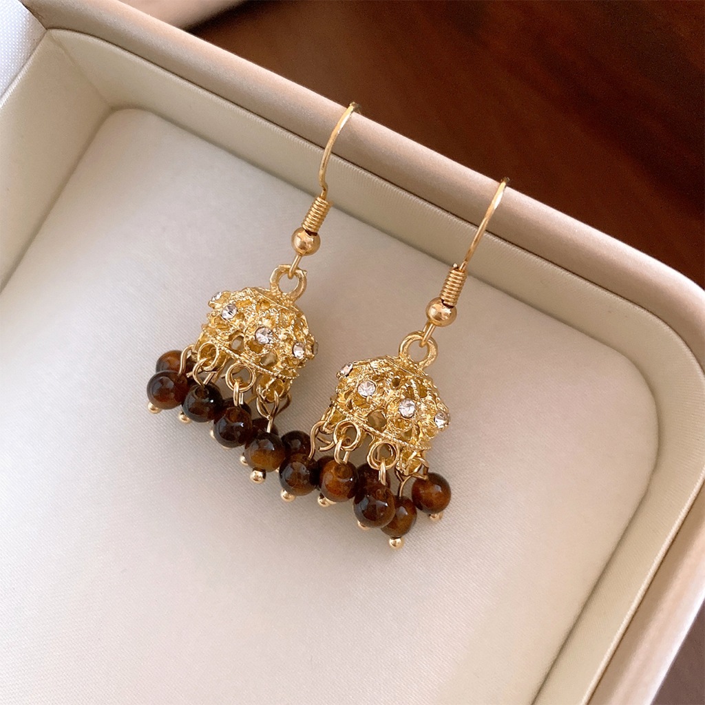 Indian Wedding Supply - Anting Gantung Berbentuk Lonceng Boho Jhumka,