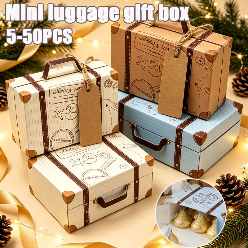 Wedding Supply.Box - 5-50PCS Kotak Hadiah Mini Bentuk Koper,