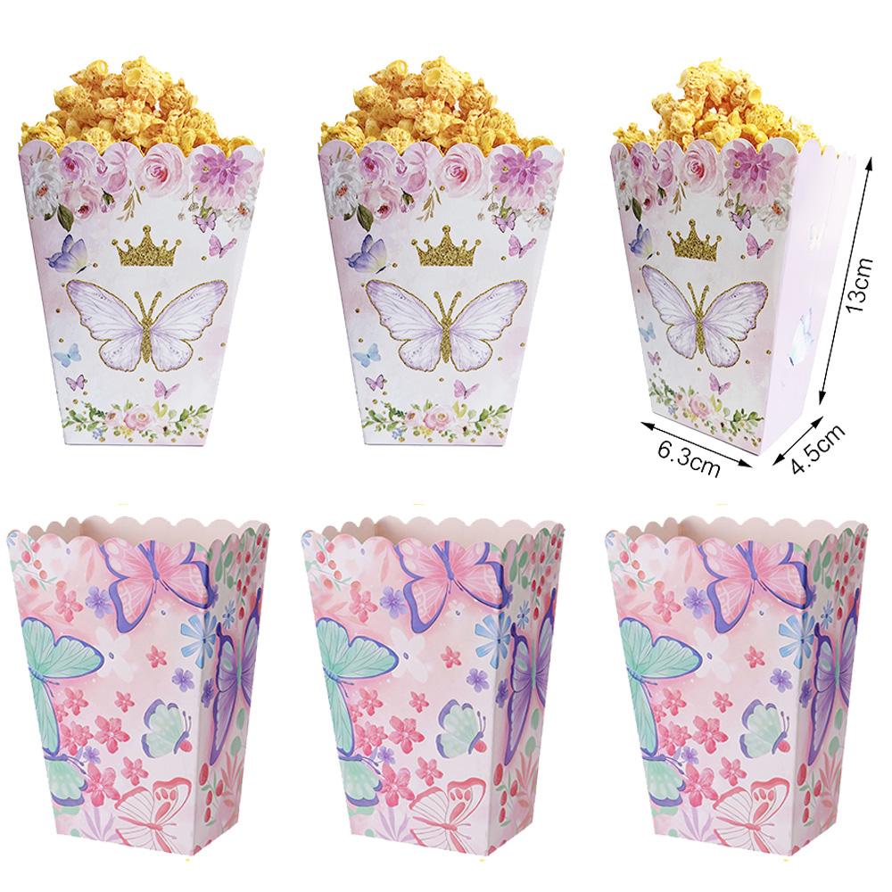 Wedding Supply.Box - 6/12/24/30 Buah Kotak Popcorn Kupu-kupu Kotak