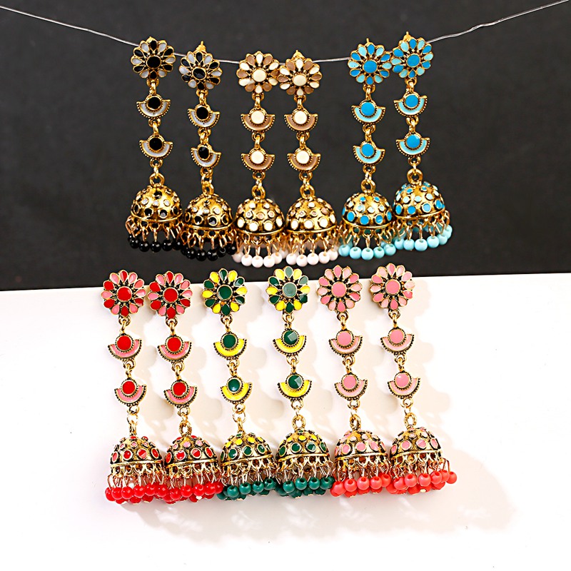 Indian Wedding Supply - Jhumka Jhumki Multicolor Manik-manik Rumbai India