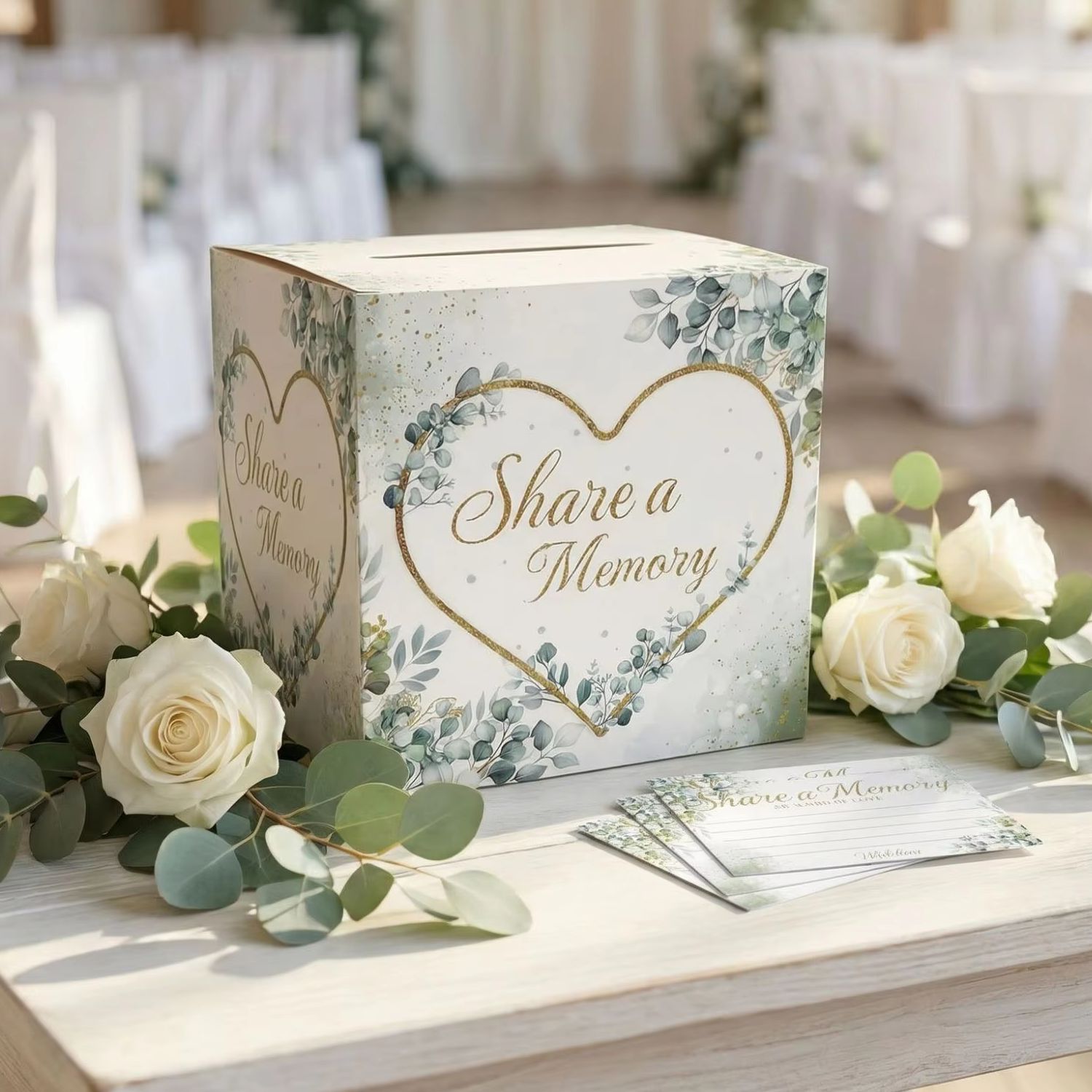 Wedding Supply.Box - Kotak Kartu Pernikahan Bunga Putih Perlengkapan