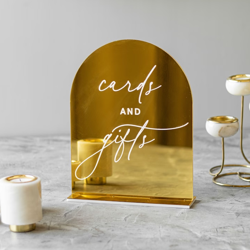 Table Number Gold - Set 4 tanda pernikahan, dalam tanda