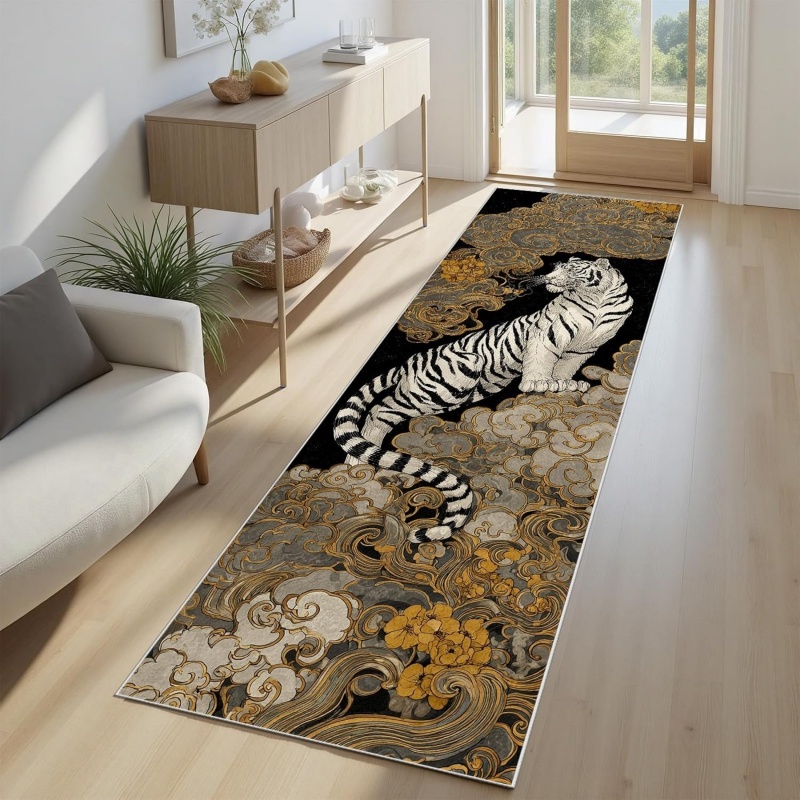 Aisle Runner White - Karpet Oriental White Tiger Runner Pola