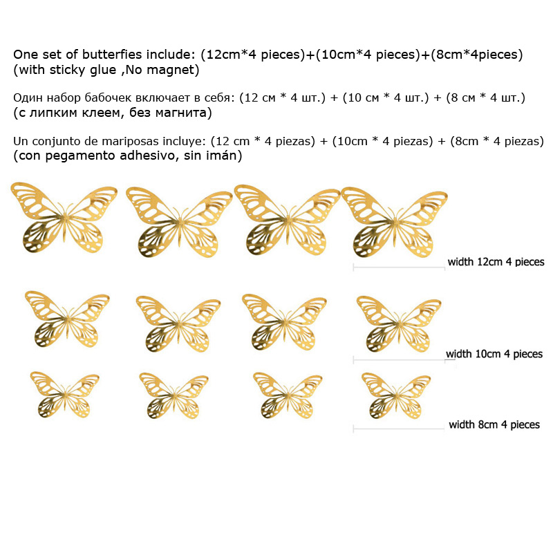 12 Buah/Set Stiker Dinding Kup - Wedding Package Gold ulasan dan harga