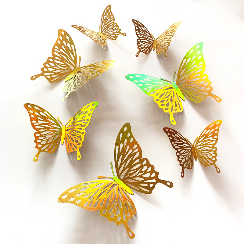 12 Buah Stiker Dinding Kupu-ku - Wedding Package Gold ulasan dan harga