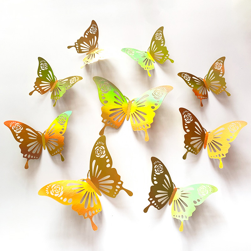 12 Buah Stiker Dinding Kupu-ku - Wedding Package Gold ulasan dan harga