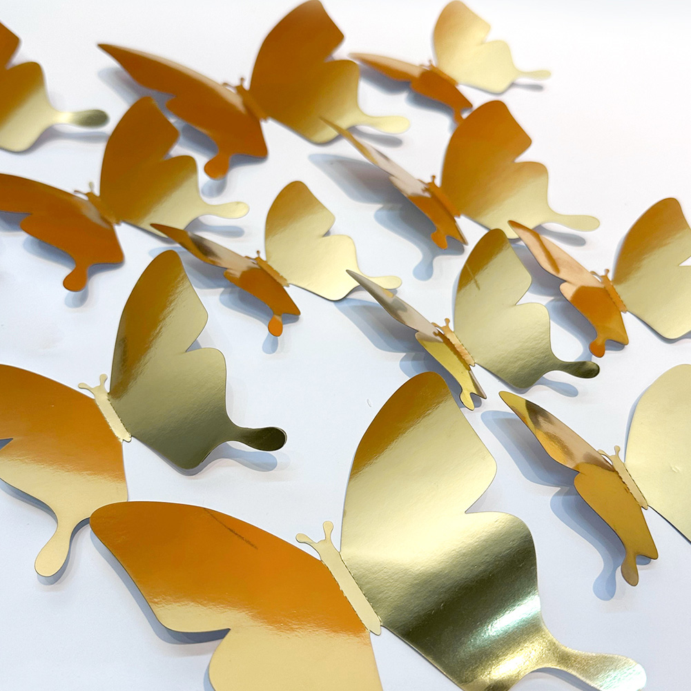 12 Buah Stiker Dinding Kupu-ku - Wedding Package Gold ulasan dan harga
