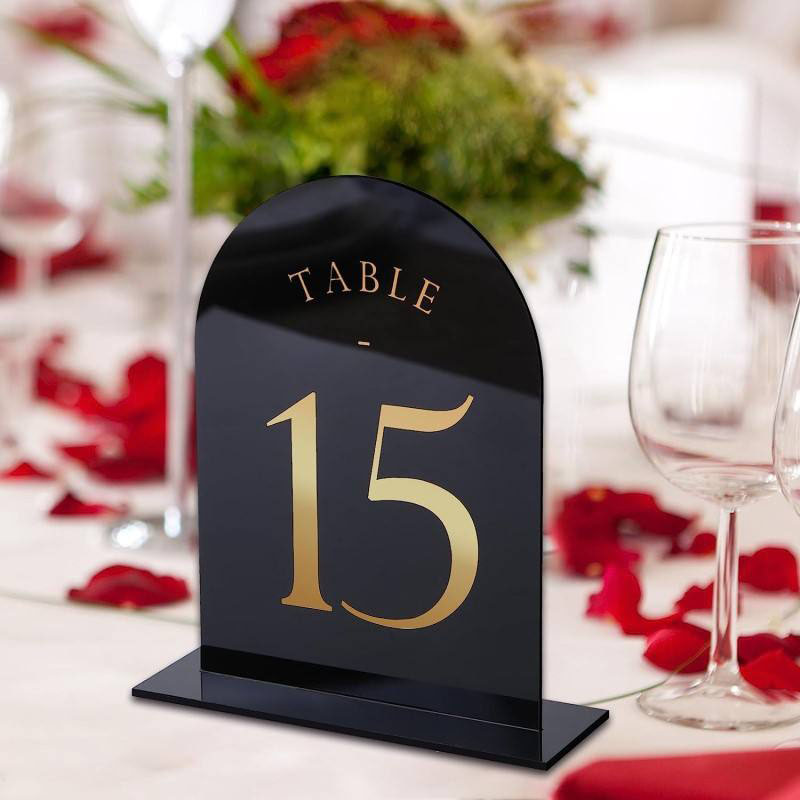 Kartu nomor meja akrilik Arche - Table Number Gold ulasan dan harga