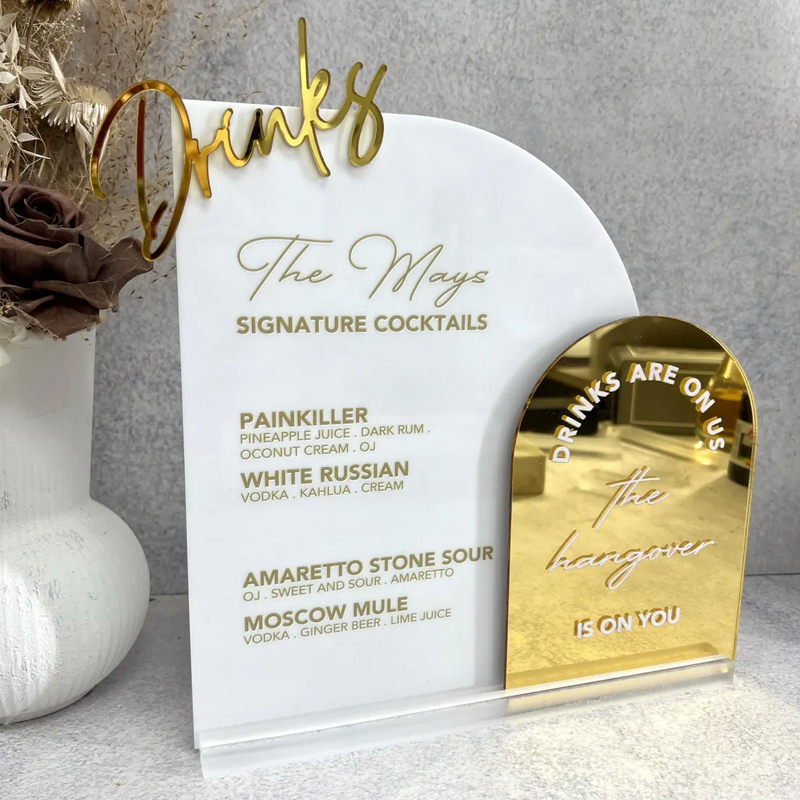 Menu Bar Kustom dengan Potonga - Table Number Gold ulasan dan harga