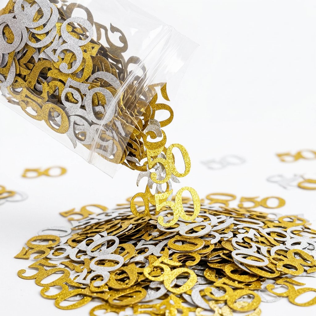 120Pcs Konfeti Ulang Tahun ke- - Table Number Gold ulasan dan harga