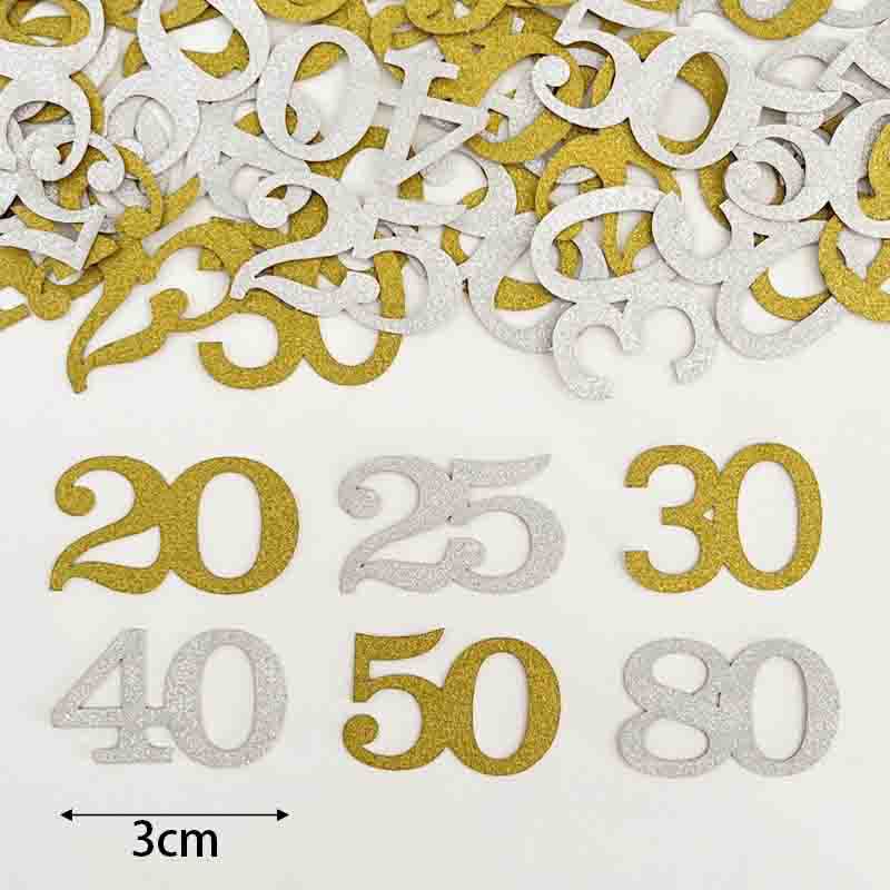 120Pcs Konfeti Ulang Tahun ke- - Table Number Gold ulasan dan harga