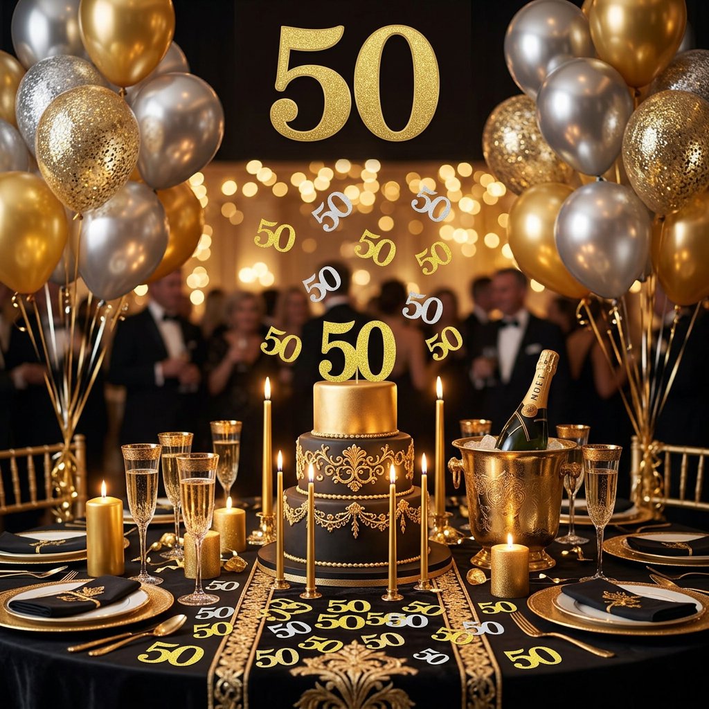 120Pcs Konfeti Ulang Tahun ke- - Table Number Gold ulasan dan harga