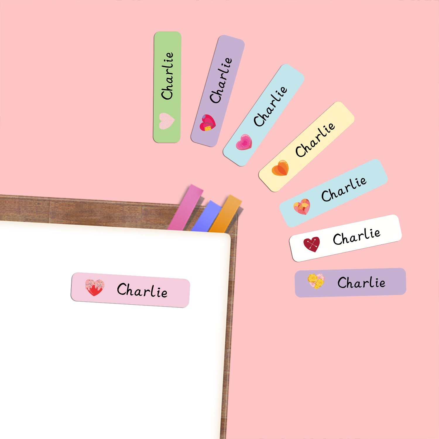 Stiker Label Nama Bentuk Hati  - Wedding Supply.Box ulasan dan harga