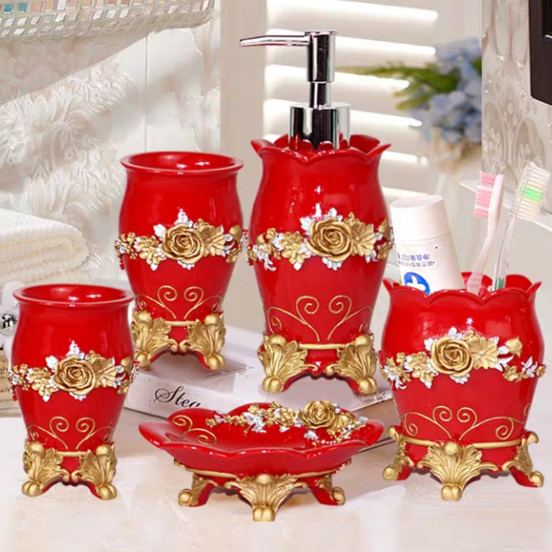 5 Pcs Fashion Kamar Mandi Perl - Wedding Bathroom Supply Kit ulasan dan harga