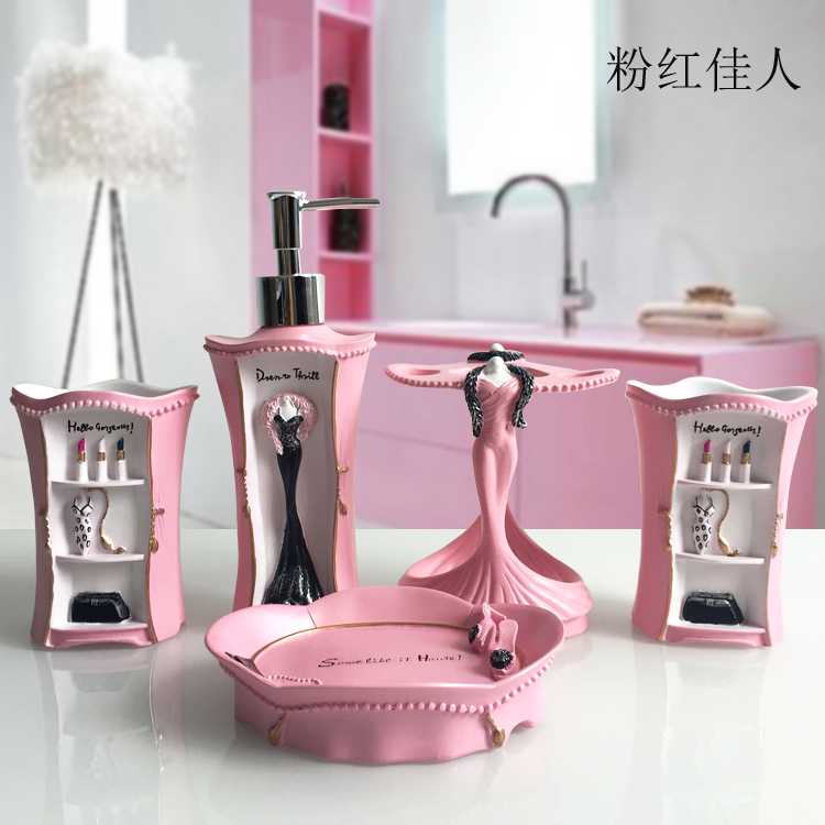 5 Pcs Fashion Kamar Mandi Perl - Wedding Bathroom Supply Kit ulasan dan harga