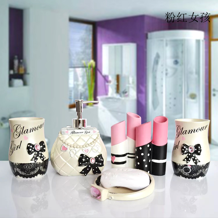 5 Pcs Fashion Kamar Mandi Perl - Wedding Bathroom Supply Kit ulasan dan harga