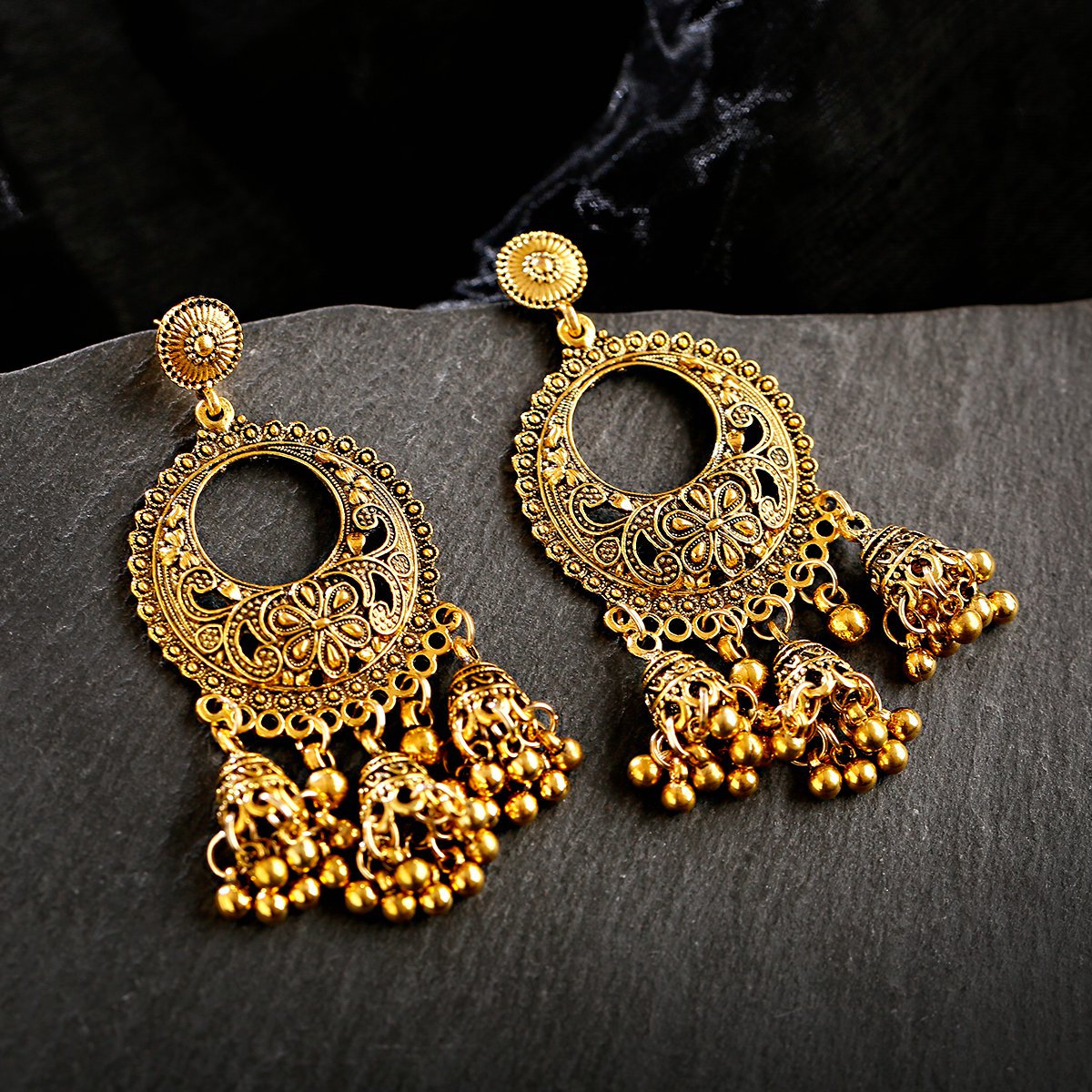 Anting-anting Jhumka India den - Indian Wedding Supply ulasan dan harga