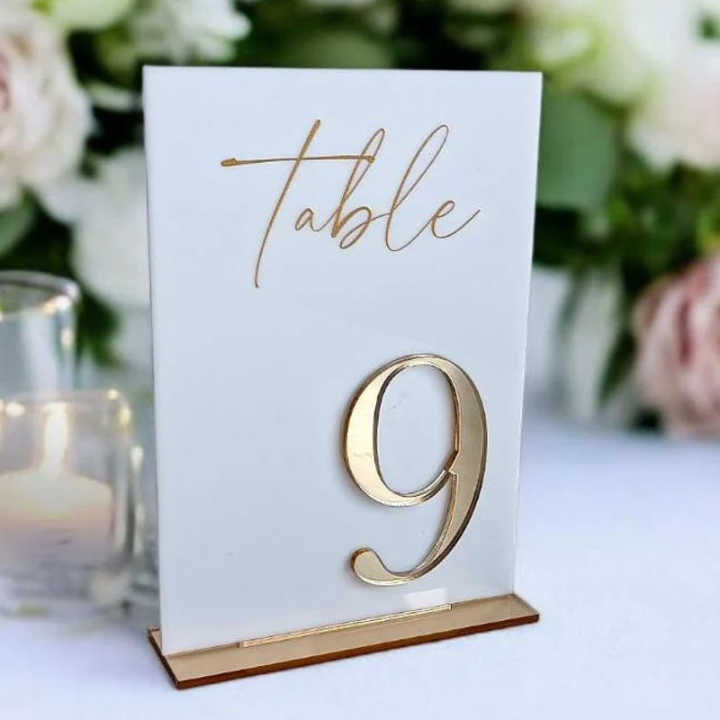 Nomor Meja Pernikahan untuk Up - Table Number Gold ulasan dan harga